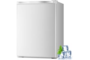 LHRIVER 2.1 Cu.ft Small Upright Freezer, Compact Mini Freezer with Removable Shelves, Adjustable Thermostat, Reversible Door Hinge, Quiet for Home/Office/Kitchen/Dorm, White