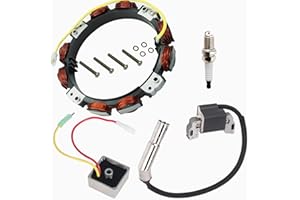 TOOBOP LA105 Alternator stator for John Deere E100 E110 L100 L105 L107 L108 L1742 LA100 LA110 LA115 LT170 Tractors Ignition Coil Regulator Spark Plugs Maintenance Kit