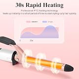 UNOBEY Curling Wand 19mm Ceramic Barrel Digital Temp 100-230C Dual Voltage view 3