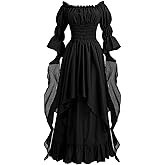 GOLDSTITCH Women's Victorian Dress Renaissance Medieval Costume Gothic Witch Dress for Women