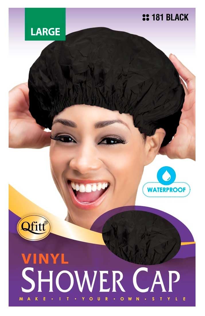 Shower Cap Black, L (Pack of 1)
