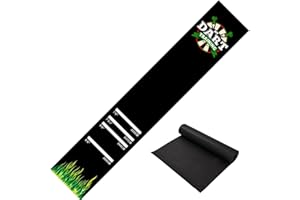 Darts Mat for Floor, 34X300CM Crystal Velvet Non Slip Dart Mat for Carpet, Dart Board Mats with 4 Throwing Distances Lines, S