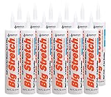 Sashco Big Stretch Acrylic Latex High Performance Caulking Sealant, White, 12pack, each 10.5 oz Cartridge