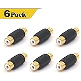 VCE 6-PACK Gold Plated RCA Female to RCA Female Coupler