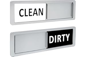 AVYDIIF Dishwasher Magnet Clean Dirty Sign, Clean Dirty Sign Accessories for dishwasher Non-Scratching/Strong Magnet with Double-Sided Adhesives/Easy to Read & Slide for Dishwasher(Silver & White)