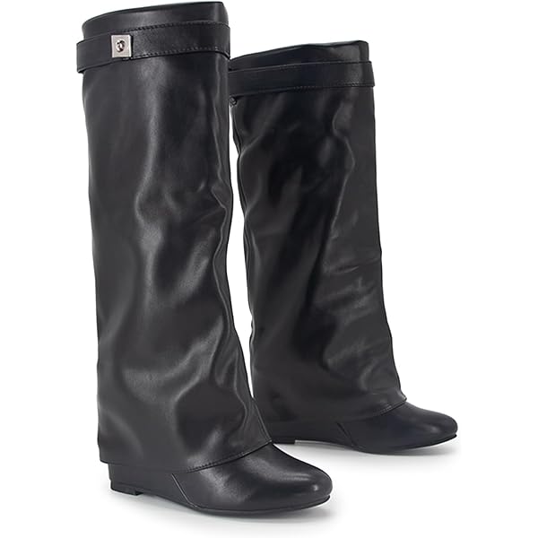 Yishaweiqi Botas De Mezclilla Plegables Para Mujer, Tacón De Aguja, Hasta La Rodilla, Punta Alta, Pantorrilla Ancha, Botas De Tiburón Para Otoño, Azul (Denim), 10