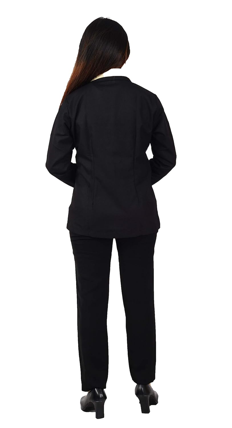 v2uniforms women's black matty blazer