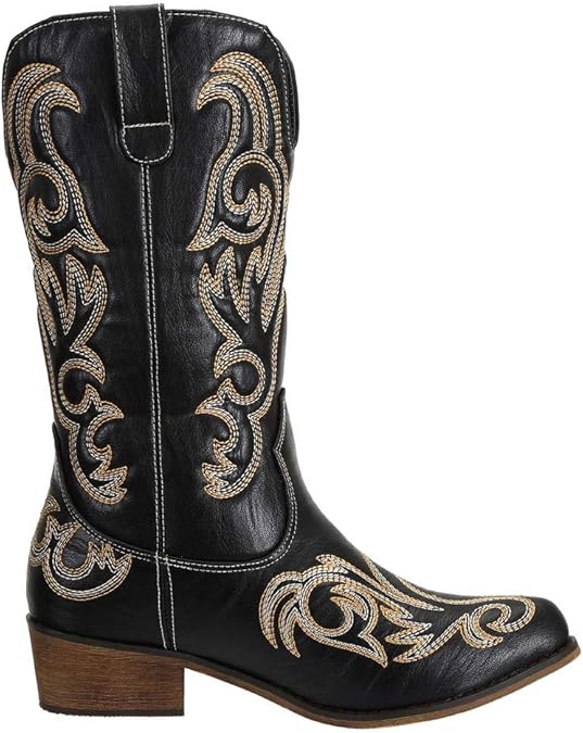 Western Cowgirl Cowboy Boots for Women Ladies Wide Calf