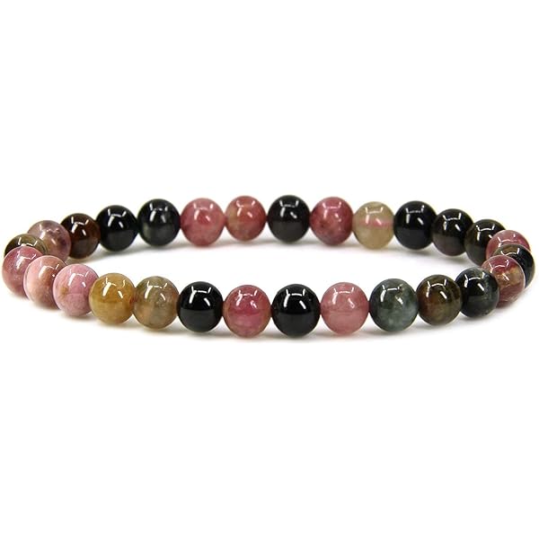 1 Pieza Pulsera Elástica Tejida A Mano Con Cuentas De Piedra Cristal