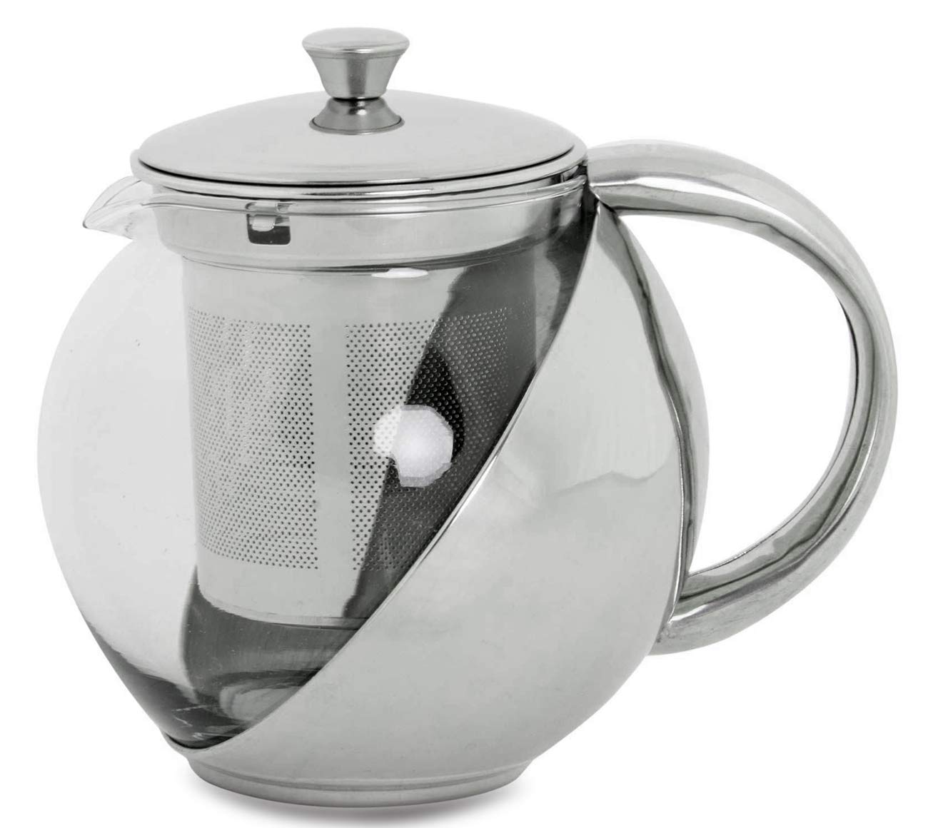 Multi-purpose Teapot with Transparent Glass and Stainless Steel for Tea, Infusions or Coffee with Filter (500 ml)