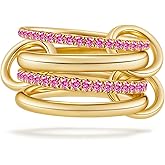 COLOYAN Stackable Rings for Women Non Tarnish, Dainty Cubic Zirconia Multi Ring 18K Gold Plated, Statement Rings Stacking Rings Jewelry