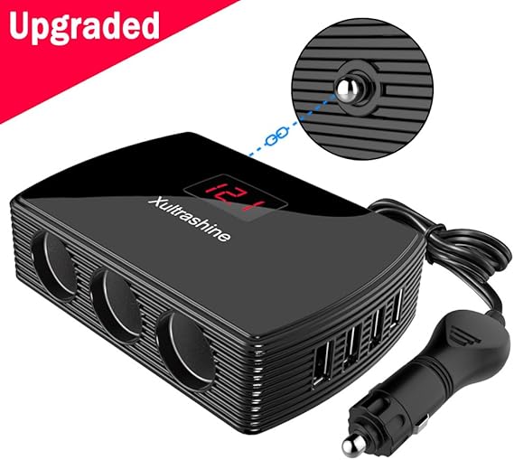 Xultrashine 3 Socket Cigarette Lighter Splitter 12v 24v 180w Car