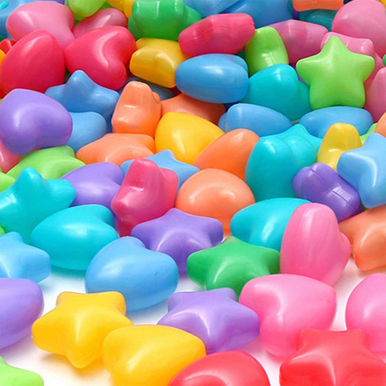 Eco-Friendly Colorful Ball Love Five-pointed Star Ball Pit Balls 2.36Inch Soft Plastic Ball Baby Pool Water Toys , Kiddie Pool, Party Decoration Children's Educational Toys(Rainbow Color) 50 Balls