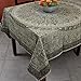 Block Print Tablecloth for Square Tables Cotton Vegetable Dye Floral 60 x 60 inches Square Green