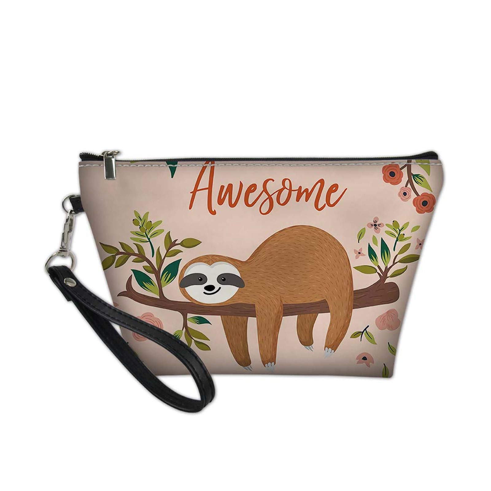 SEANATIVE Awesome Sloth Print Waterproof Women Ladies Portable Cosmetic Bag Fashion Travel Skincare Toiletry Pouch