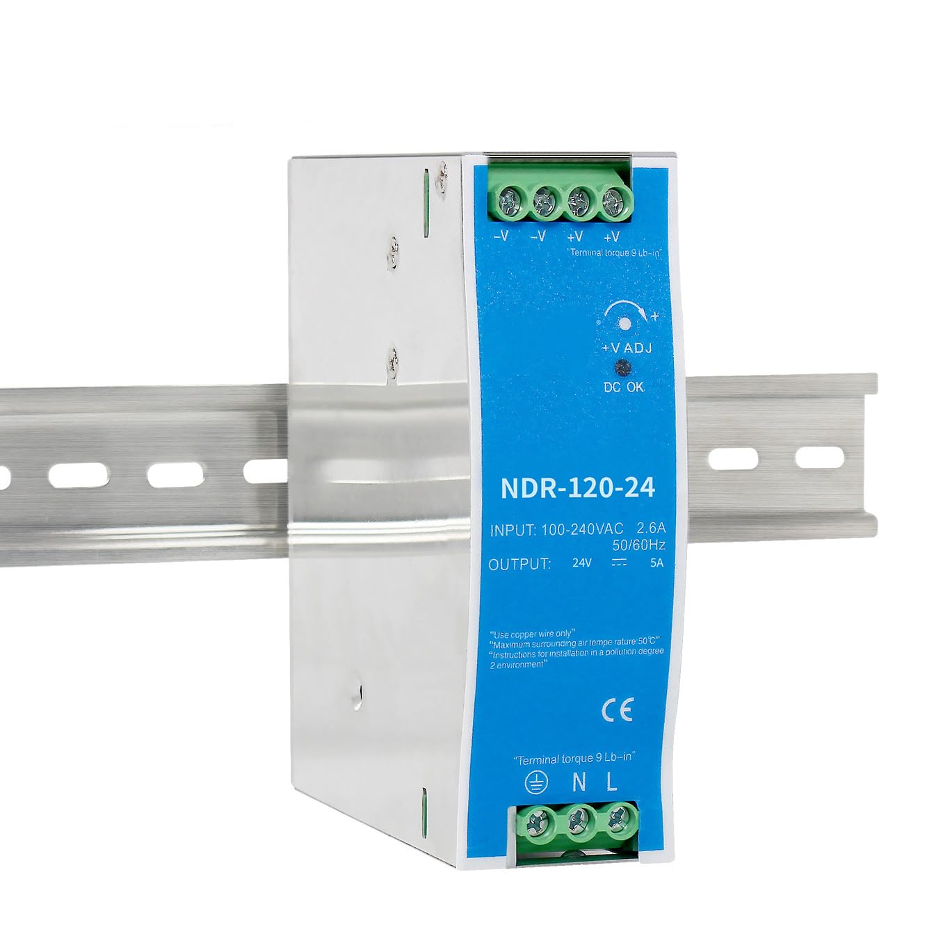 Photo 1 of Nixesky 24VDC DIN Rail Power Supply NDR120-24 120W 24v 5a Power Supply Output 24VDC 5A with Dual Output 120vac to 24vdc Power Supply