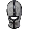Mesh See Through Masquerade Mask Adjustable Breathable Leather Head Full Face Mask for Costume Halloween Party Hood Mask