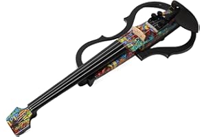 Headless Electric Violin Carbon Fiber Body ABS Edge Silent Electric Violin for Practice Performance (Multi Colored)