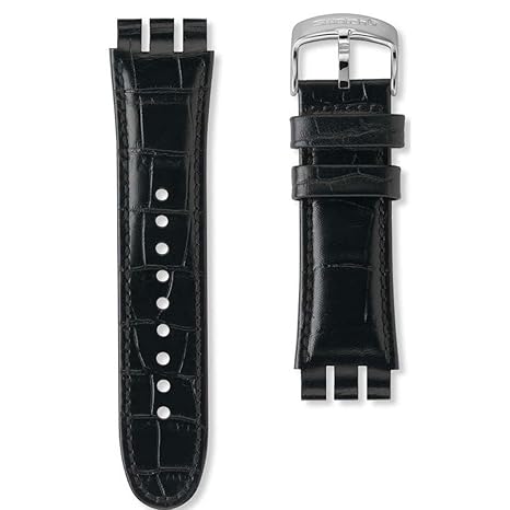 Armband Leder Schwarz Uhr Swatch Your Turn Black AYOS440 23 mm