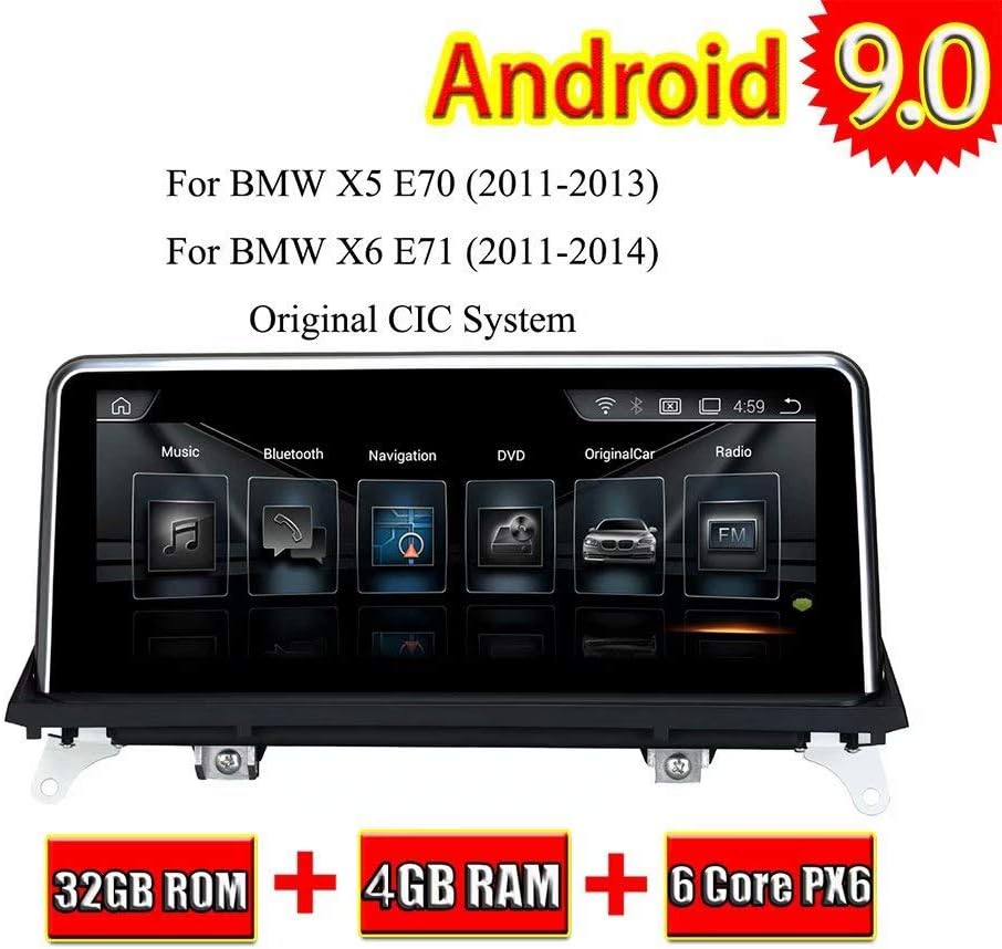 10.25Inch Android 10.0 Auto Radio Stereo For BMW X5 E70 2011 2012 2013 X6 E71 2011 2012 2013 Auo GPS Navi 3G WIFI Car Media RDS FM AM No DVD CD