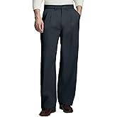 Susclude Mens Casual Dress Pants Old Money Pleated Baggy Wide Leg Slacks Vintage Stylish Relaxed Fit Work Trousers