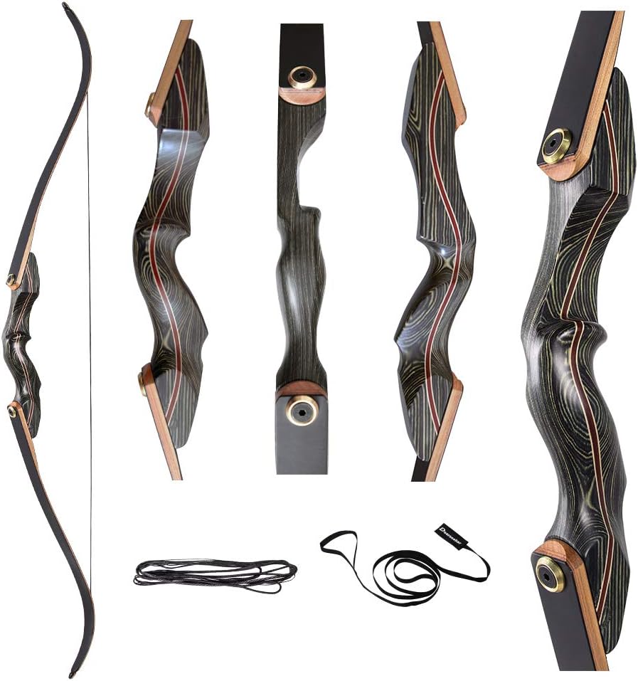 Deerseeker Outdoor 60" Archery Takedown Recurve Bow 30lbs - Right and Left Handed Riser Bow for Hunting Target Shooting 15-60lbs