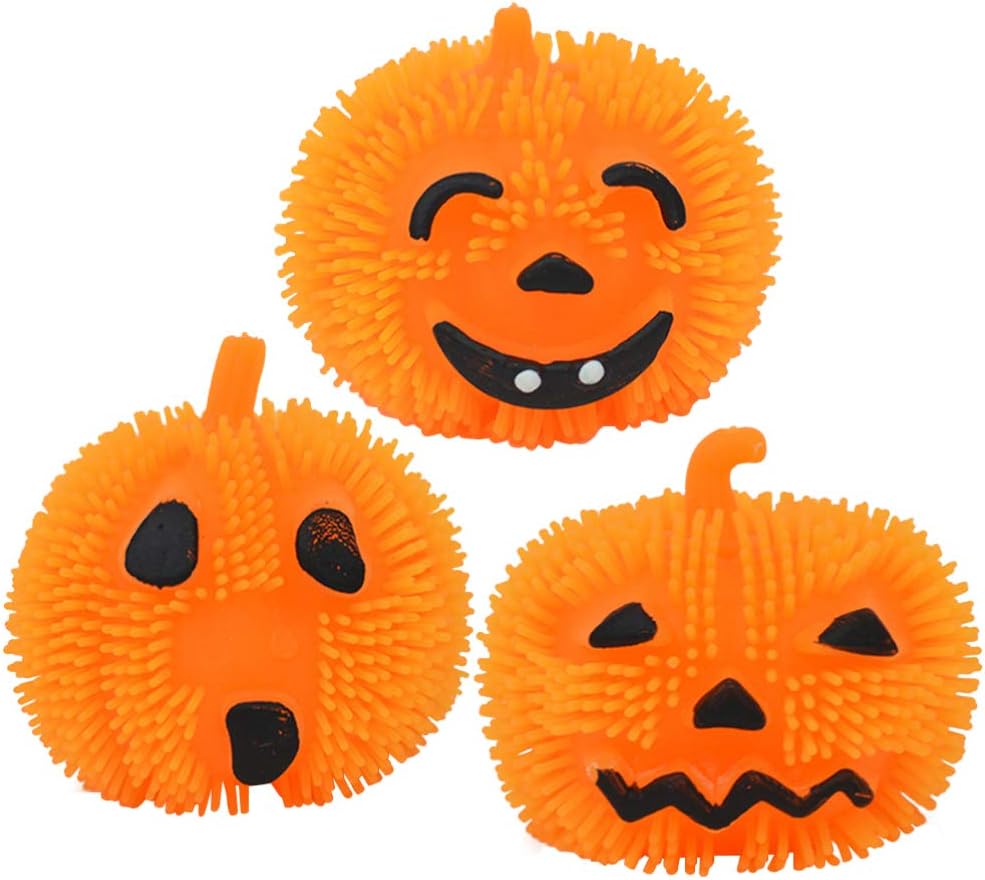 TOYANDONA 3pcs Pumpkin Puffer Balls Lovely Plastic
