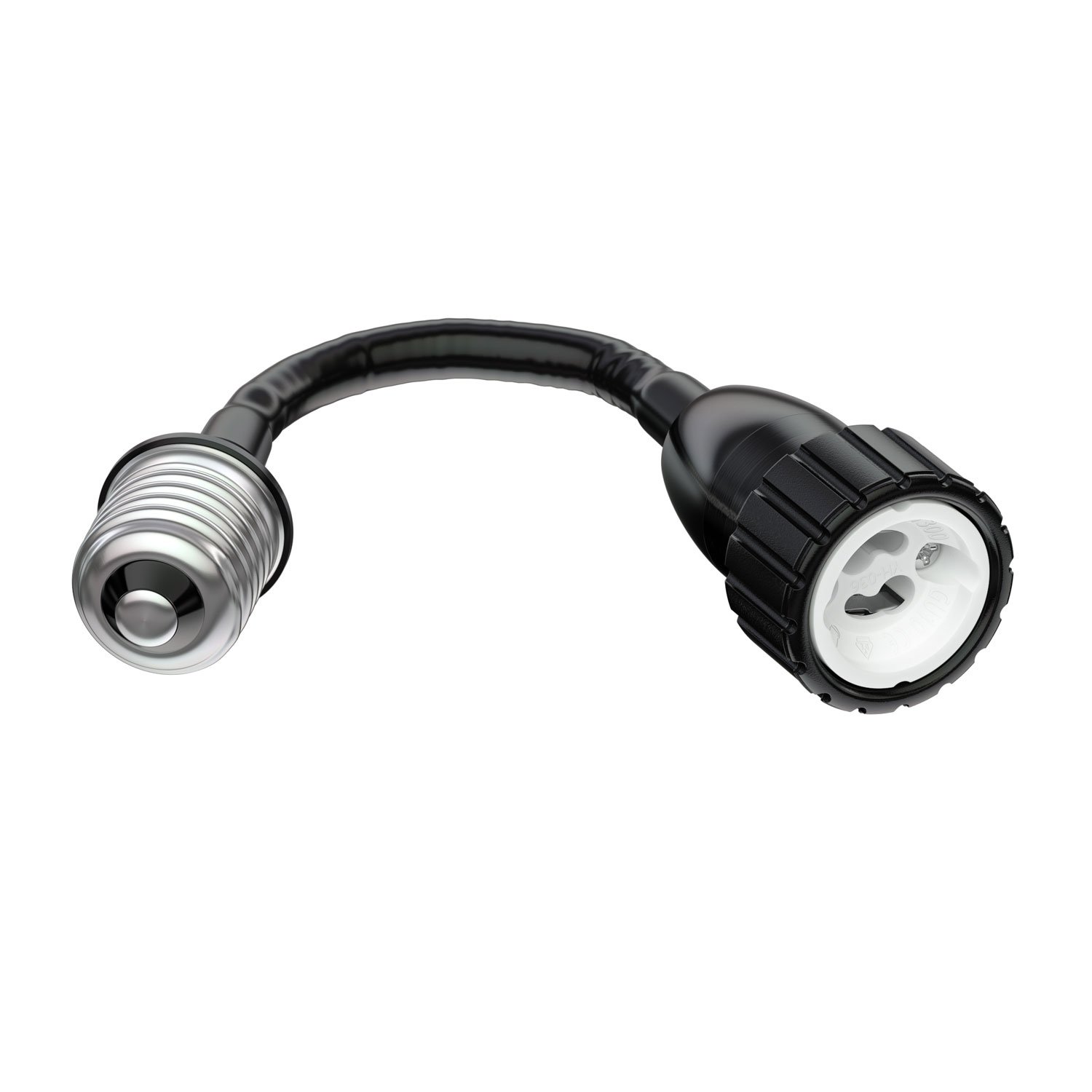 ledscom.de E27 gooseneck Extension to GU10, Black