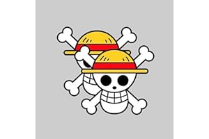 Sticker Surge 2 Pack Luffy Straw Hat Pirate Vinyl Decal Sticker for Walls, Doors, Cars, Trucks, Motorcycles, Boats & Laptops 4.5 x 4.0 Inch