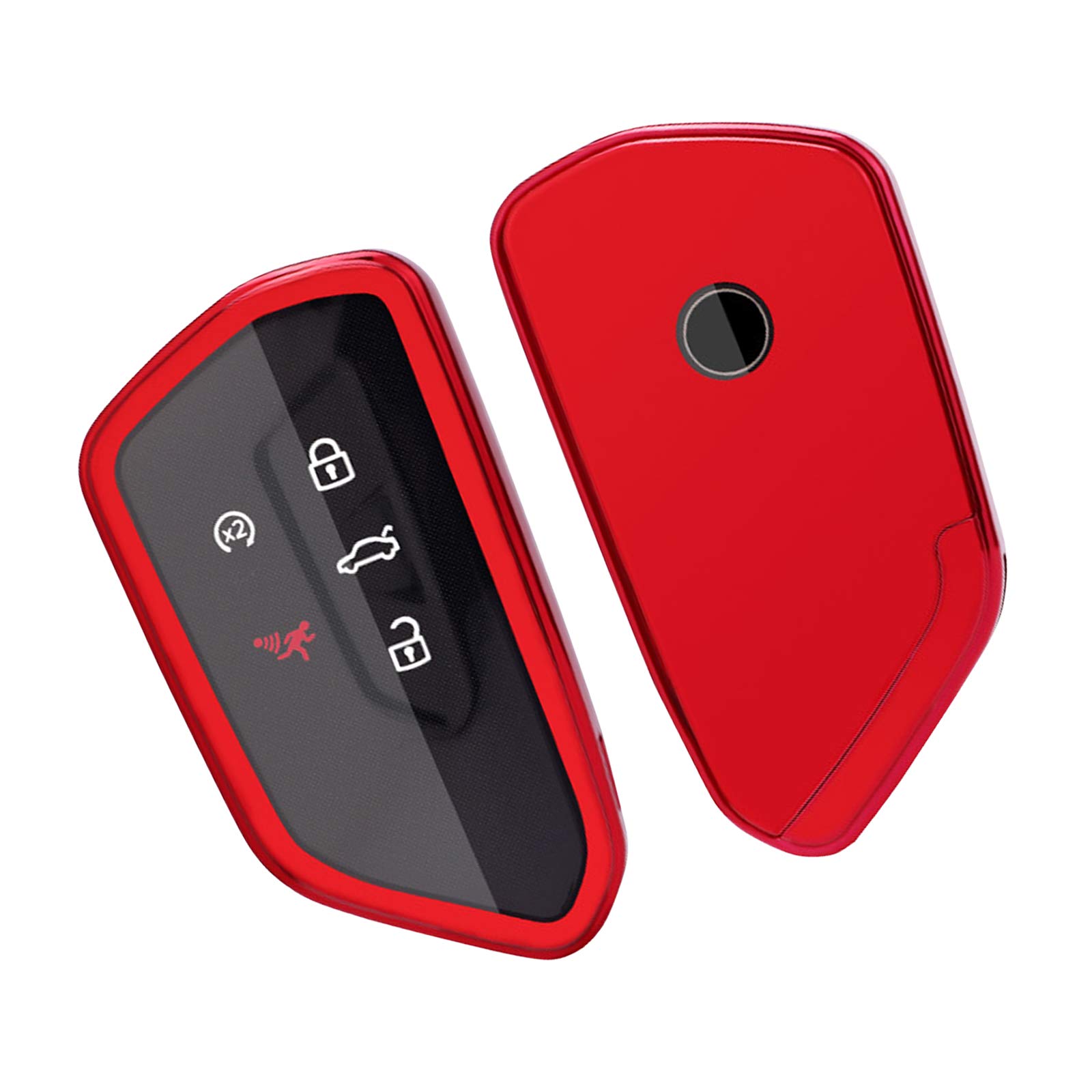 LFOTPP Key Case for V-W Golf 8 / Seat Leon Ateca Tarraco / Skodα Octavia Enyaq / V W ID.3 ID.4 / Cuprα Formentor Born, Car Remote Controls Protective Case TPU Silica Gel Car Key (Red)