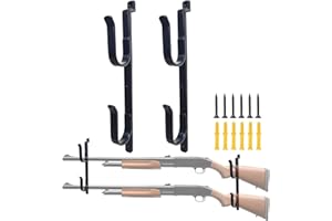 RUSFOL 2-Pack Metal Gun Racks for Truck, Durable Outdoor Truck Gun Holder for Rear Window, Adjustable Wall-mounted Gun Racks, Hang for Two Guns, Rifles, Bows, Arrows, or Tools, Used for Cars, ATV&UTV