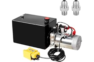 ATTRACOAST 12V Electric Hydraulic Pump,6 Quart Double Acting Hydraulic Power Unit for Dump Trailer Car Lifting Platforms,Heavy-Duty 3000 PSI Portable Pack