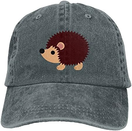 Vintage Denim Cap Hat Lovely Hedgehog Cartoon Six-Panel Adjustable Sports Trucker Baseball Hat For Adults Unisex