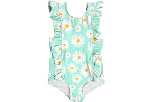 RAISEVERN Baby Girls Swimsuit Ruffles Bathing Suits Cute Beach Sport Swimming Backless Summer One Piece Swimwear 2-7 Years