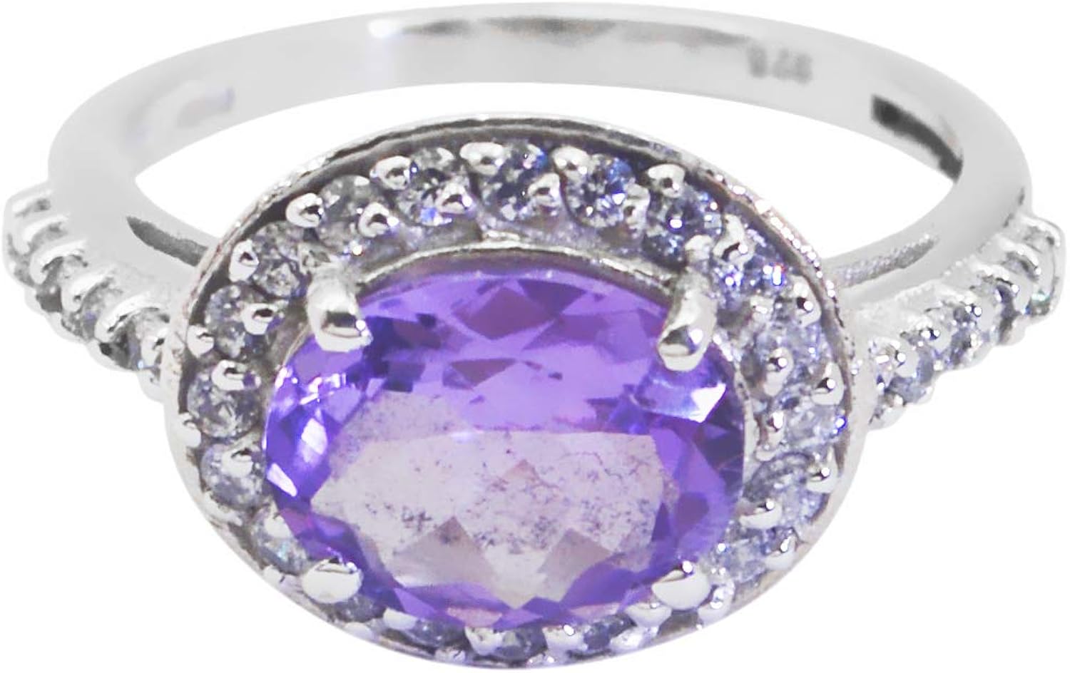 Amazon Com Wholesale 925 Solid Sterling Silver Cute Genuine Purple Ring Amethyst Purple Gems Silver Ring Jewelry