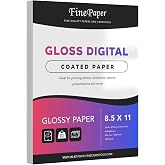 Double-Sided Gloss Digital C2S Paper &ndash; Perfect for Color Laser Printing, Design Proposals, Flyers, Brochures | 80lb Text (32lb Bond) | 96 Bright | Acid Free, Glossy Coated | 100 Sheets (8.5 x 11)