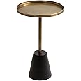 Amazon.com: Kate and Laurel Tira Elegant Round Side Table, 14 x 24, Brass and Black, Modern Glam ...