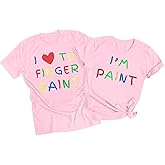 I Love to Finger Paint Couples Shirts Couples Matching Shirts for Husband and Wife Casual Short Sleeve Tops