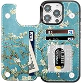 Hoofur Compatible with iPhone 16 Pro Wallet Case with Card Holder, Slim and Lightweight PU Leather Card Slots Folio Flip Protective Shell (Almond Blossom, iPhone 16 Pro)