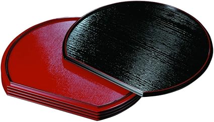 Amazon 山家漆器店 尺二 半月盆 36cm お盆 滑り止め 5枚組 定食盆 トレー トレイ お正月 年末年始 日本製 国産 トレイ 盆 オンライン通販