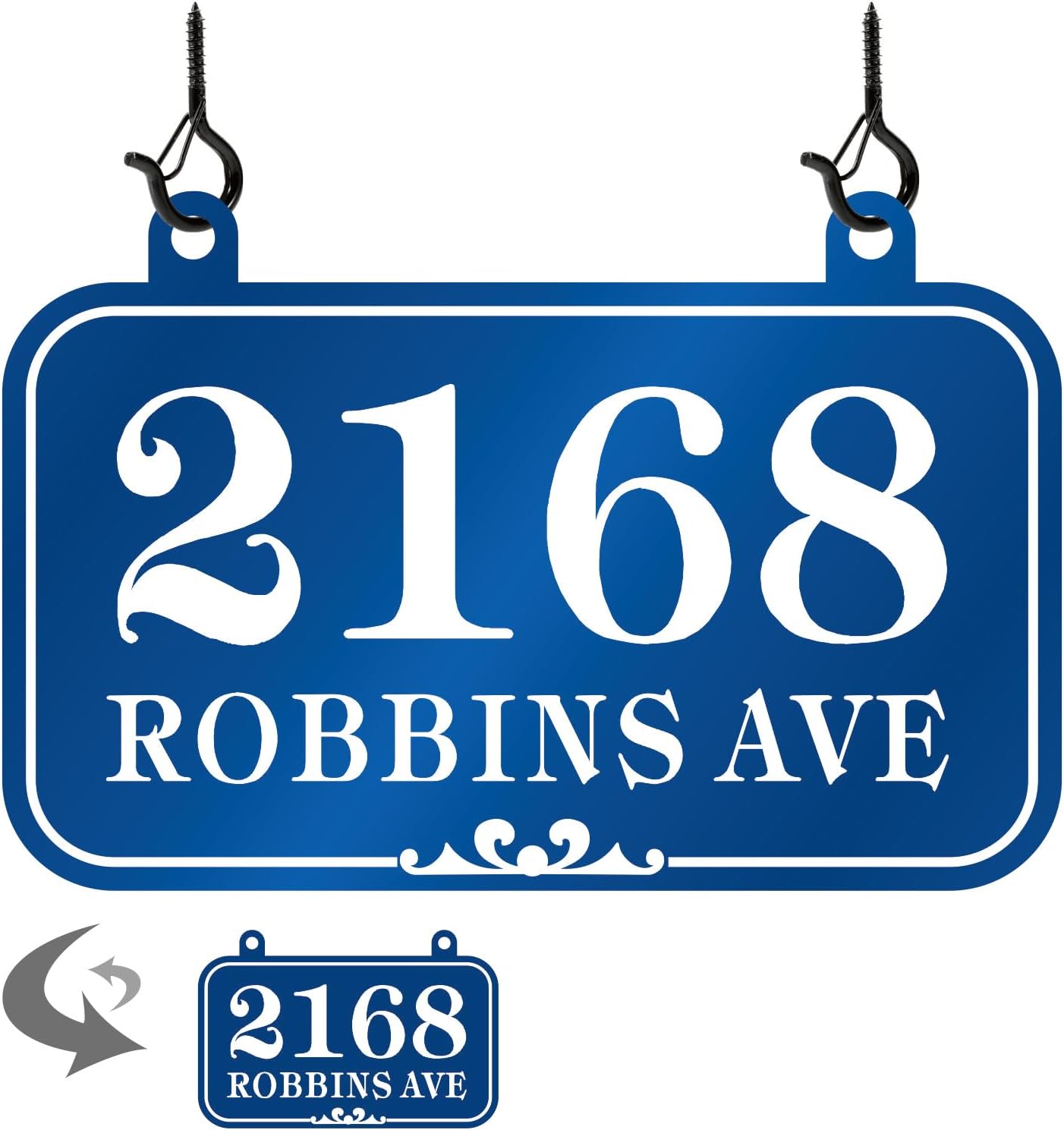Plaques & Wall Art - Hanging Address Plaque Sign - Personalized House Number Sign Plaque,Address Sign,House Address Numbers for Outside House,Mailbox Post,Lamp Post,Pillar,Drive Way - Reflective 911 Visibility Double Sided with Hooks 10.1