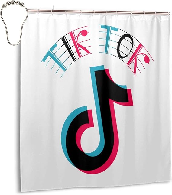 TIK TOK Short Shower Curtain Liner 72 x 66 Inch White Water