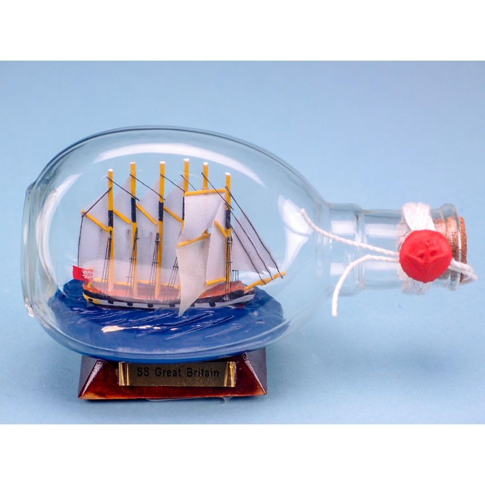 Nauticalia SS Britain in Dimple Bottle, 9x15cm