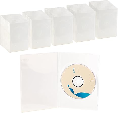 DVD Slim (7 mm) único DVD caja de 50 unidades, transparentes: Amazon.es: Electrónica
