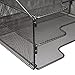 VANRA Metal Mesh Desktop File Sorter Organizer Desk Tray Organize with 3 Letter Trays and 2 Vertical Upright Sections, Black