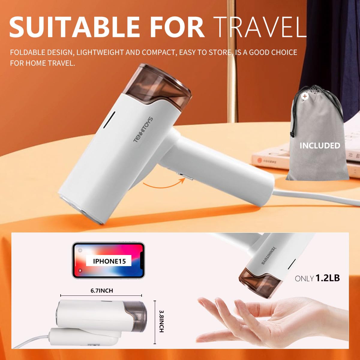 1000w travel garment steamer handheld mini steam iron