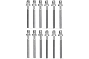 AIAS 2 Inch Drum Tension Rods 12 Pack with Washers | Replacement Tuning Screws for Snare and Tom Drums
