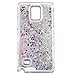 Samsung Galaxy Note 4 Case-Yerwal Creative Design Transparent Flowing Bling Glitter Quicksand Stars Hard Plastic Transparent Case Cover for Samsung Galaxy Note 4(White)