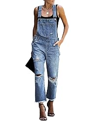 luvamia Women's Casual Distressed Adjustable Denim