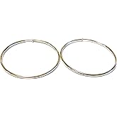 Clip-on Earrings Clip Hoop Earrings Gold or Silver Plated 80mm Hoop Simple Thin